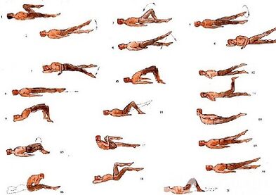 Physical exercises for lumbar osteochondrosis
